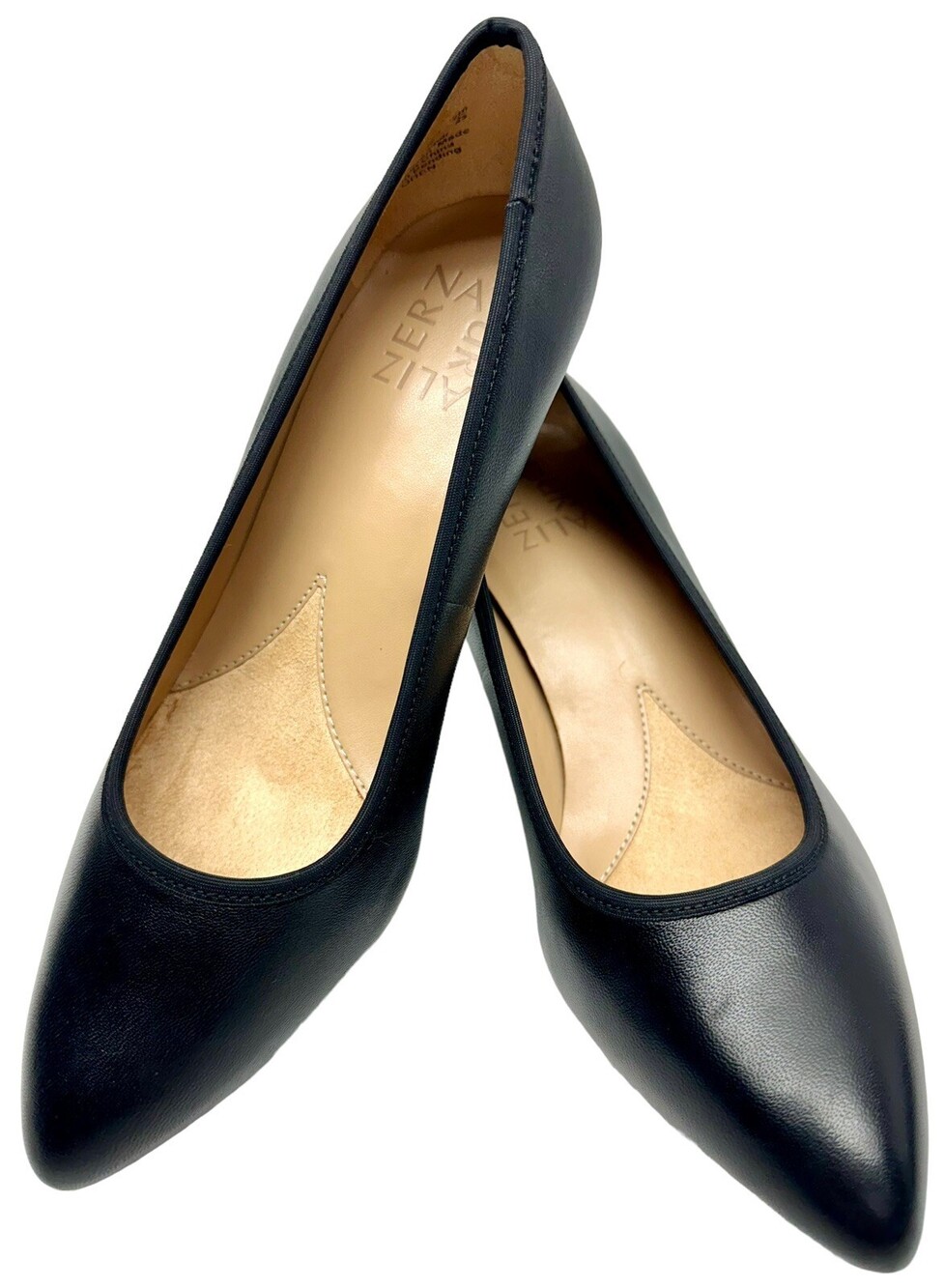 Womens sz 6 W Naturalizer Oden Pump Black Leather Dress Shoes Heels N5 Comfort